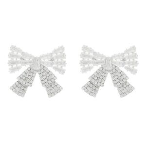 Tasha CZ Crystal Bow Earrings NWT